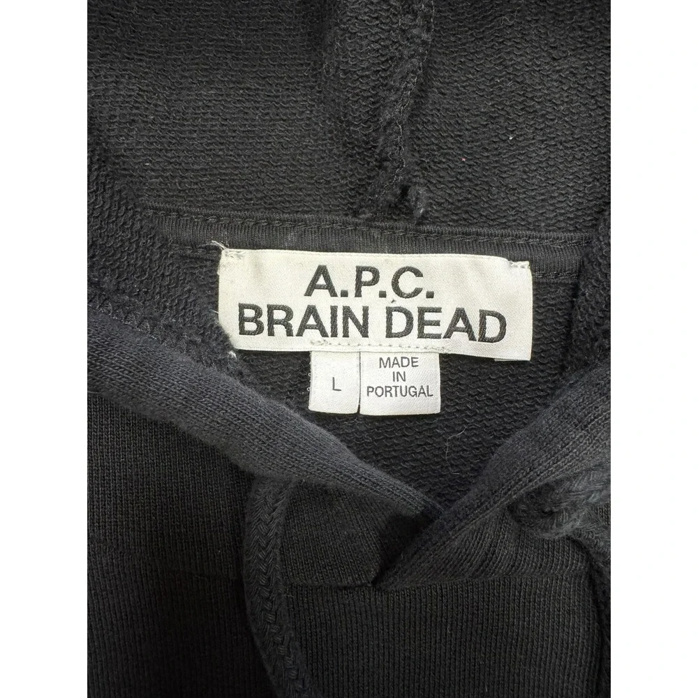 A.P.C. Brain Dead Hoodie Mens L Black Excellent Future Shock Graphic Sweatshirt - Picture 3 of 7